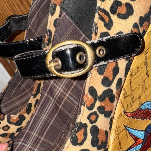 Penthouse by Ellie Shoes Leopard Wedges with embroidery - Picture 4 of 7